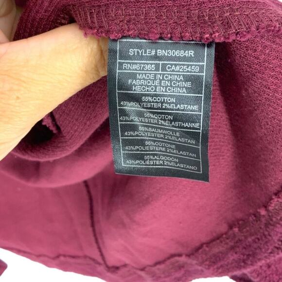 Steve Madden Slub Knit Jacket In Wine Size Small NWOT $109 MSRP - Picture 6 of 8